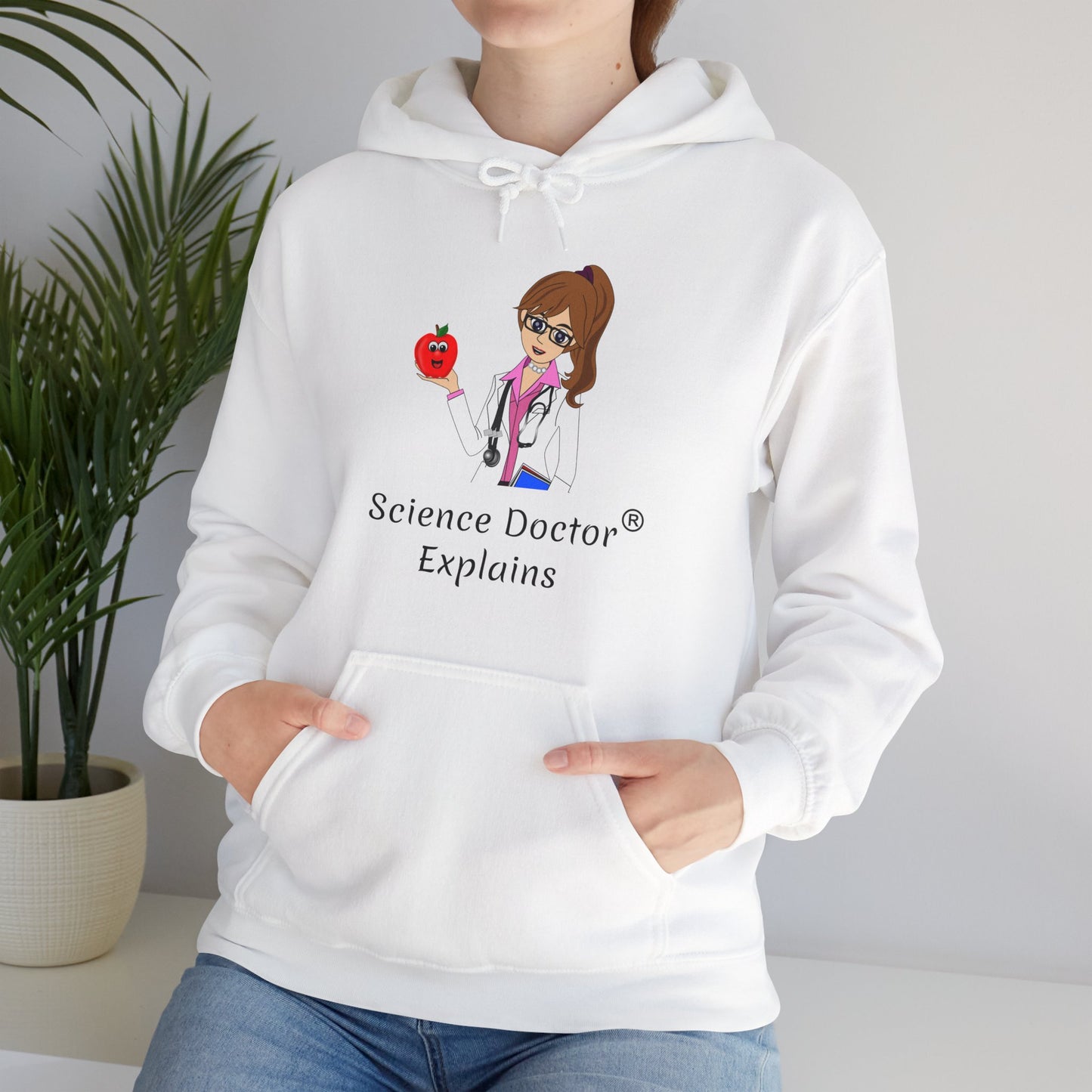 White Unisex Heavy Blend™ Hooded Sweatshirt | Science Doctor Explains - Food For Fuel