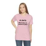 Unisex Jersey Short Sleeve Tee | 0.04 percent | Science Doctor Explains