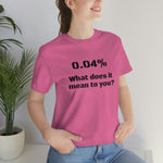 Unisex Jersey Short Sleeve Tee | 0.04 percent | Science Doctor Explains