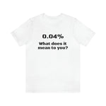 Unisex Jersey Short Sleeve Tee | 0.04 percent | Science Doctor Explains