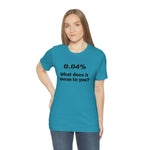 Unisex Jersey Short Sleeve Tee | 0.04 percent | Science Doctor Explains