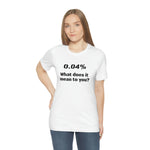 Unisex Jersey Short Sleeve Tee | 0.04 percent | Science Doctor Explains
