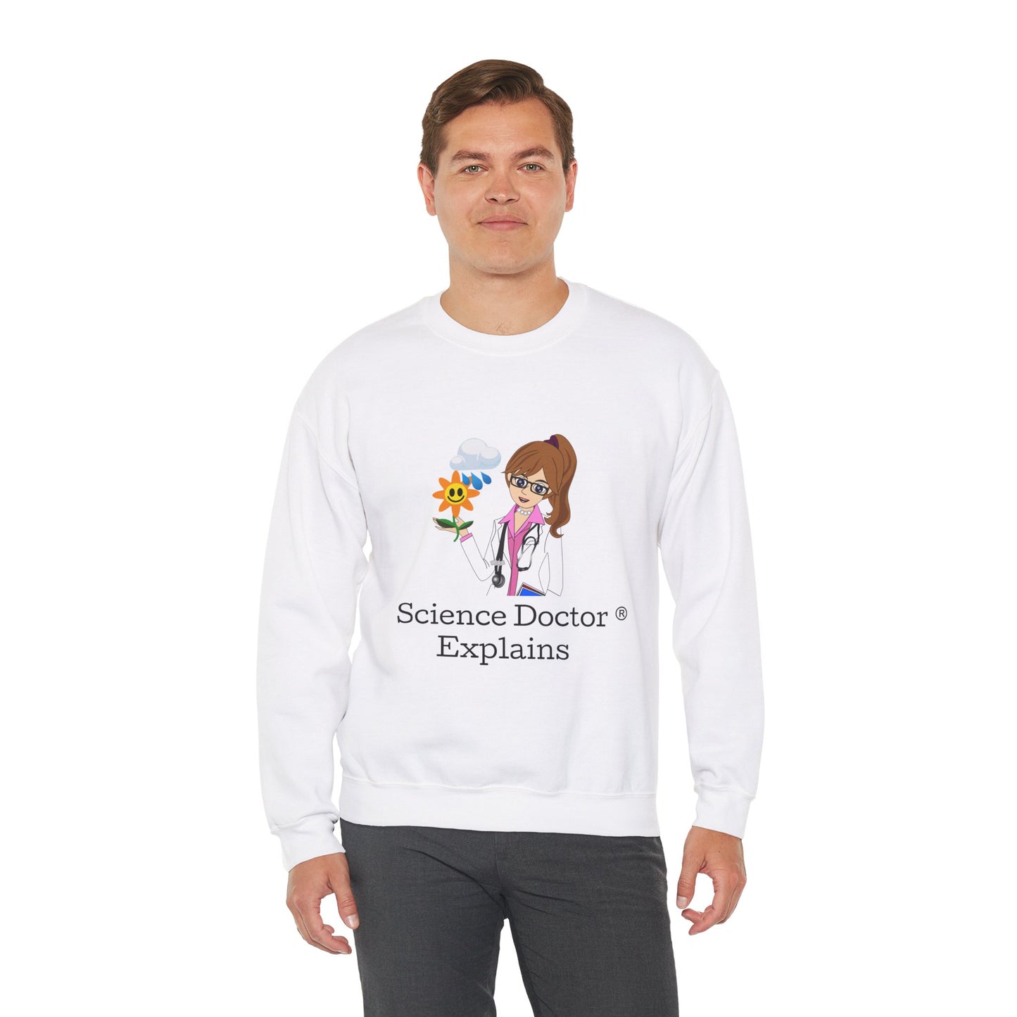 Unisex Heavy Blend™ Crewneck Sweatshirt | White | Science Doctor Explains - Water For Life