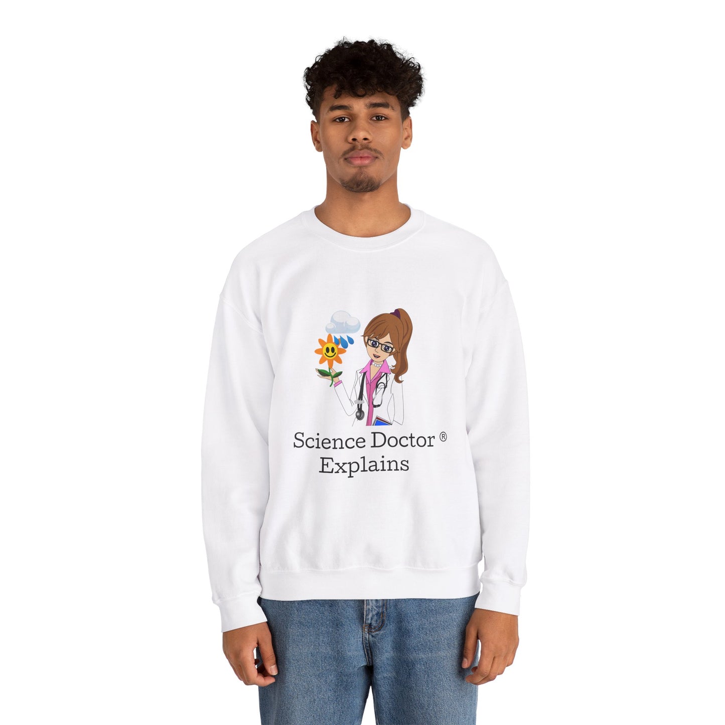 Unisex Heavy Blend™ Crewneck Sweatshirt | White | Science Doctor Explains - Water For Life