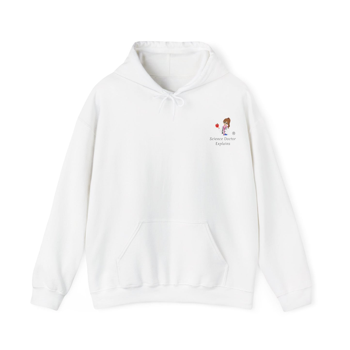 White Unisex Heavy Blend™ Hooded Sweatshirt | with Science Doctor Explains - Food For Fuel