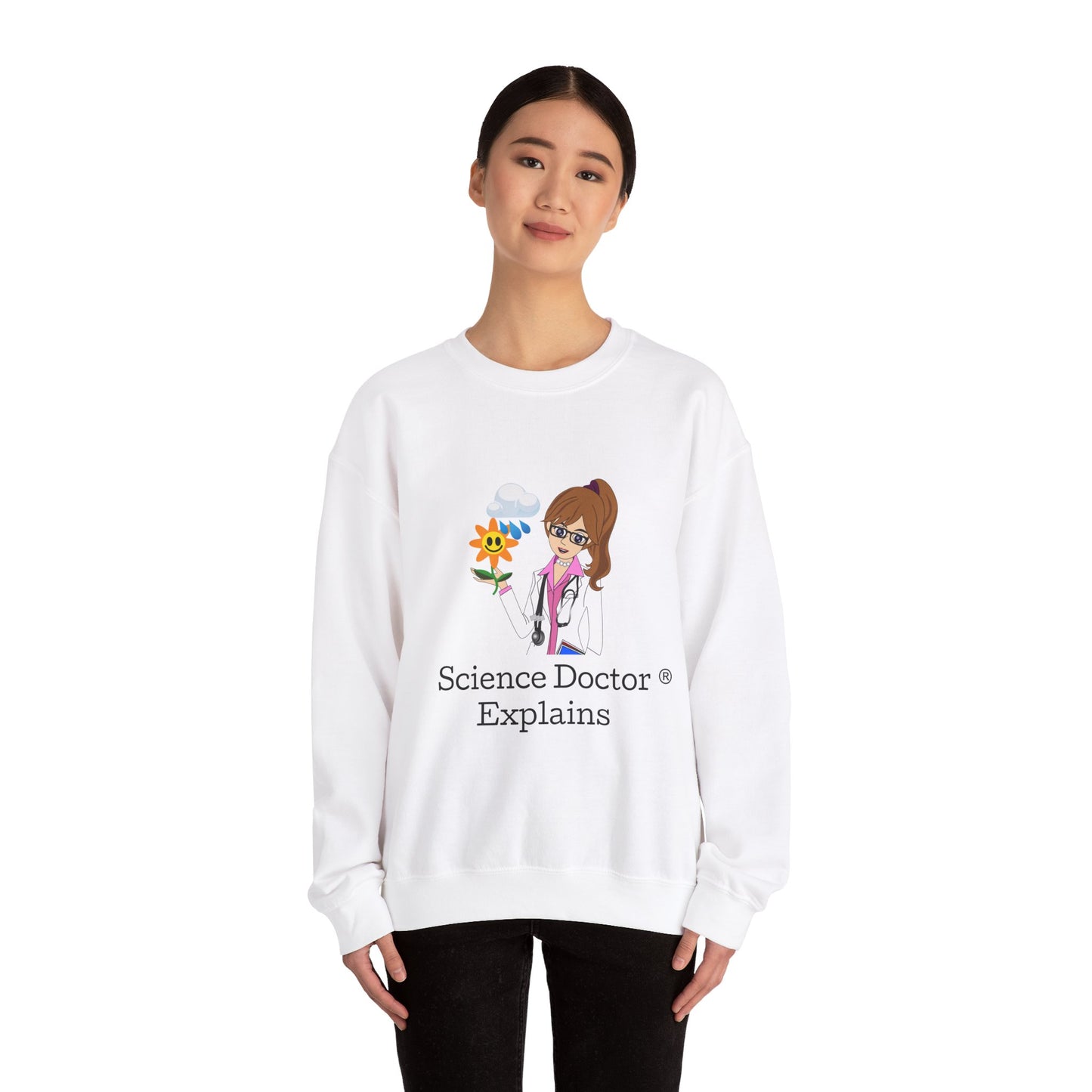 Unisex Heavy Blend™ Crewneck Sweatshirt | White | Science Doctor Explains - Water For Life