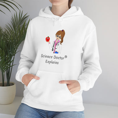 White Unisex Heavy Blend™ Hooded Sweatshirt | Science Doctor Explains - Food For Fuel